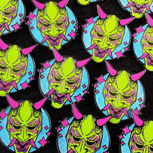 Load image into Gallery viewer, Neon Noh Mask Enamel Pins
