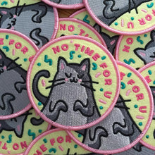 Load image into Gallery viewer, Funny Cat Iron On Patch - No Time For U
