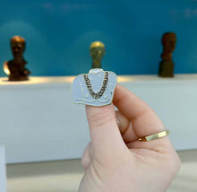Load image into Gallery viewer, Free the nipple enamel pin / Bust with gold chain / Ancient Greece statue with necklace
