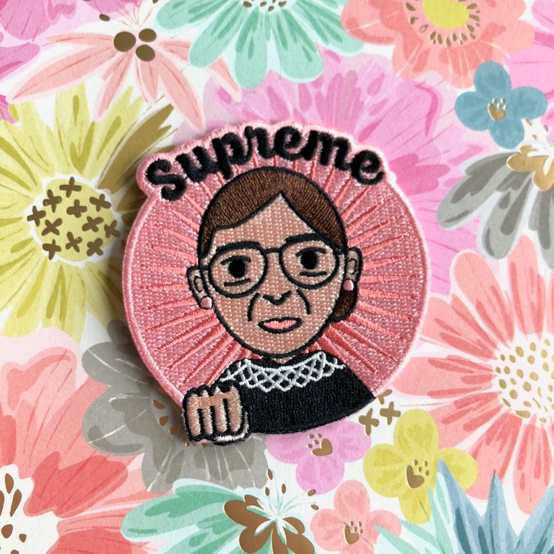 Supreme RBG Ruth Bader Ginsburg Fist Bump Embroidered Patch