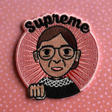 Load image into Gallery viewer, Supreme RBG Ruth Bader Ginsburg Fist Bump Embroidered Patch
