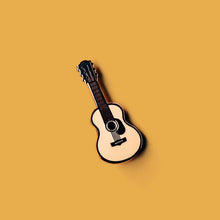 Load image into Gallery viewer, Acoustic Guitar Enamel Pin - Rose Gold

