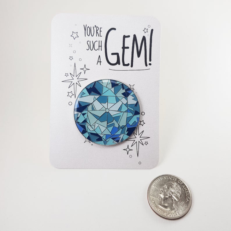 Aquamarine Enamel Pin / Brooch