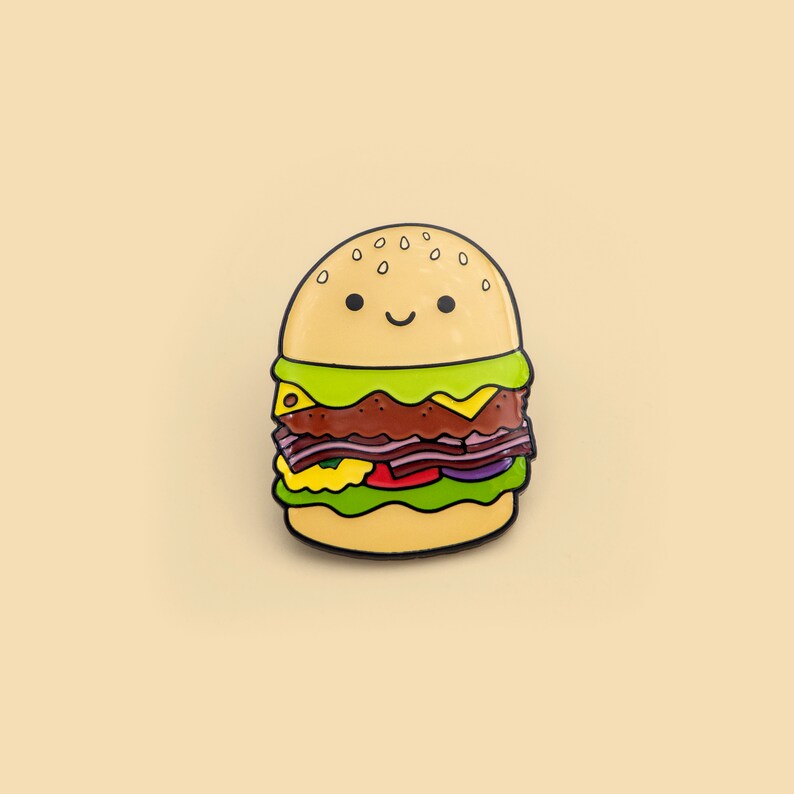 Cute Burger enamel pin