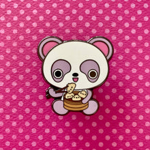 Load image into Gallery viewer, Kawaii Panda eating Dumplings Enamel Pin
