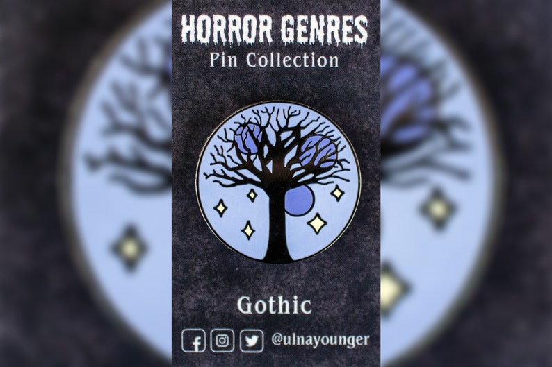 Gothic Horror Genres Hard Enamel Pin 1.5