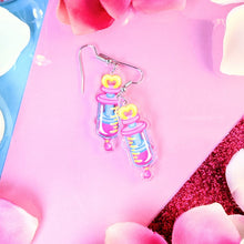 Load image into Gallery viewer, Menhera Kei- Kawaii Pink Syringe Acrylic Dangle Earrings
