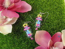 Load image into Gallery viewer, Menhera Kei- Kawaii Pink Syringe Acrylic Dangle Earrings
