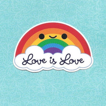 Load image into Gallery viewer, Love is Love PRIDE Rainbow Vinyl Sticker
