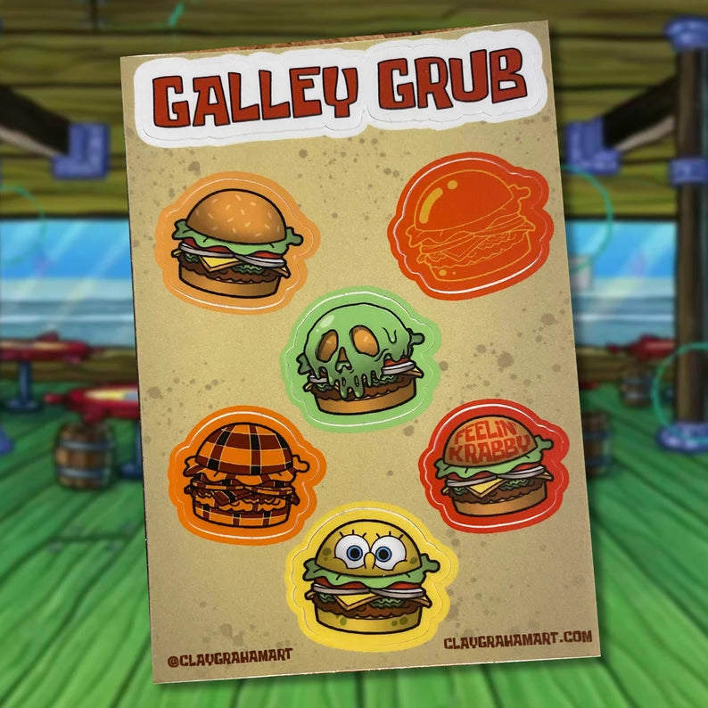 Galley Grub vinyl sticker sheet
