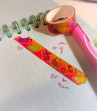 Load image into Gallery viewer, Fruity Boba Bubble Tea Washi Tape ( stationary cute colorful Kawaii sweet strawberry orange citrus )
