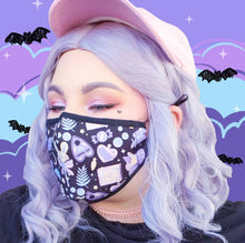 Load image into Gallery viewer, Pastel Witch Bun Face Masks // Bunny Spoopy Kowaii Adjustable Nose Wire Cotton

