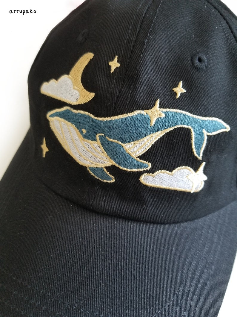 Galaxy Whales Embordered Dad Hat