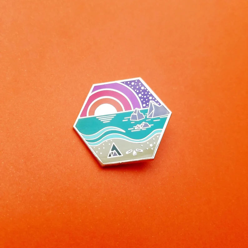 Rocky Beach enamel pin