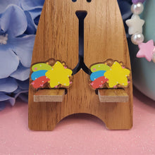 Load image into Gallery viewer, Acrylic Rainbow Shooting Star Dangle Earrings - 2 Color Variants
