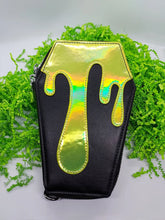 Load image into Gallery viewer, 4 Colors: Holographic Drippy Gothic Slime Coffin Shoulder Wrist Clutch Wallet
