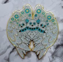 Load image into Gallery viewer, Cursed or Angelic: Biblical Furby Inspired Glitter Glow Enamel Pin Furberus
