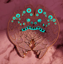 Load image into Gallery viewer, Cursed or Angelic: Biblical Furby Inspired Glitter Glow Enamel Pin Furberus
