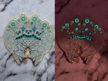 Load image into Gallery viewer, Cursed or Angelic: Biblical Furby Inspired Glitter Glow Enamel Pin Furberus
