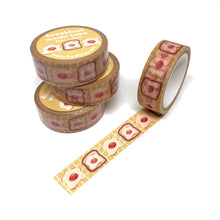 Load image into Gallery viewer, Egg on Toast washi tape, 15mm x 10m, breakfast theme decorative tape, cute planner tape, bullet journal supplies, kawaii food craft tape

