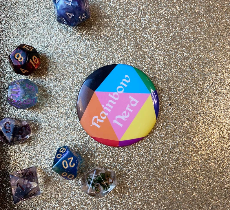 Rainbow Nerd Button: 2.25