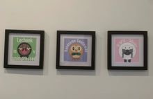 Load image into Gallery viewer, Round bois: Pocket Creatures 6&quot;x6&quot; prints of Piggy, Sheep and Owl. Perfect for your game themed room, bedroom, or kids room.
