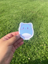 Load image into Gallery viewer, Blue Chubby Cat Sticker - Cute Cat Vinyl Sticker
