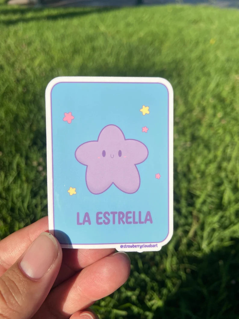 Cute La Estrella Loteria Sticker - Pastel Star Loteria Vinyl Sticker