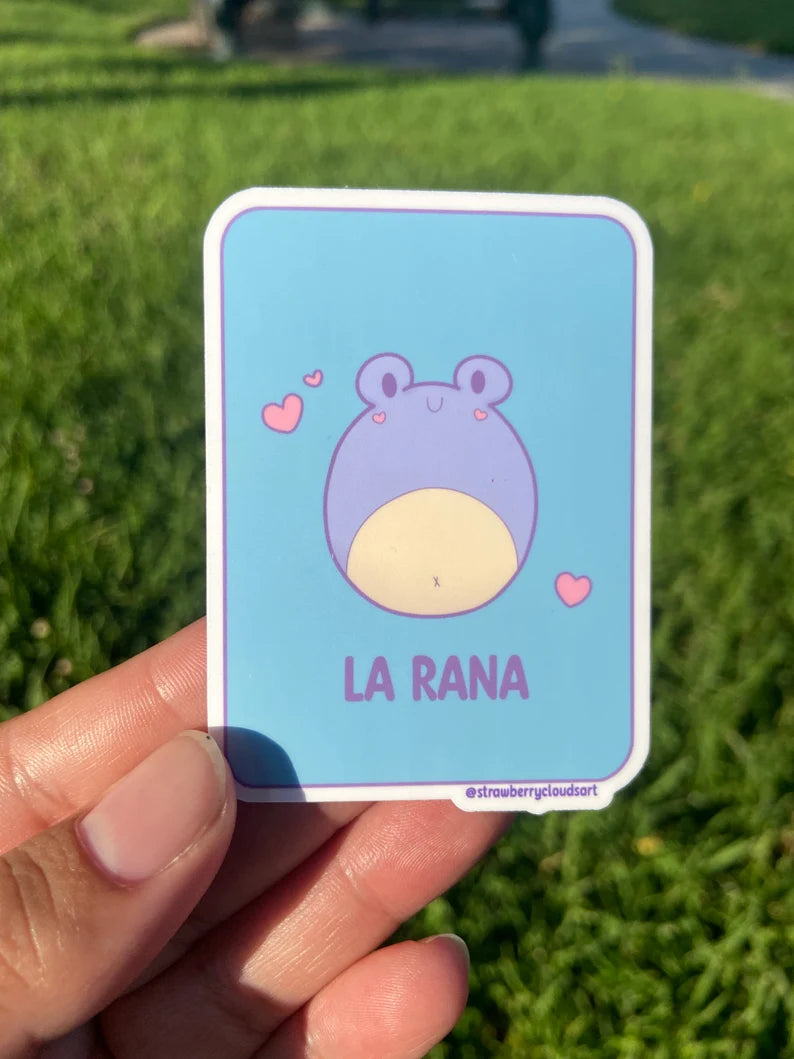 Cute La Rana Loteria Sticker - Pastel Frog Loteria Vinyl Sticker