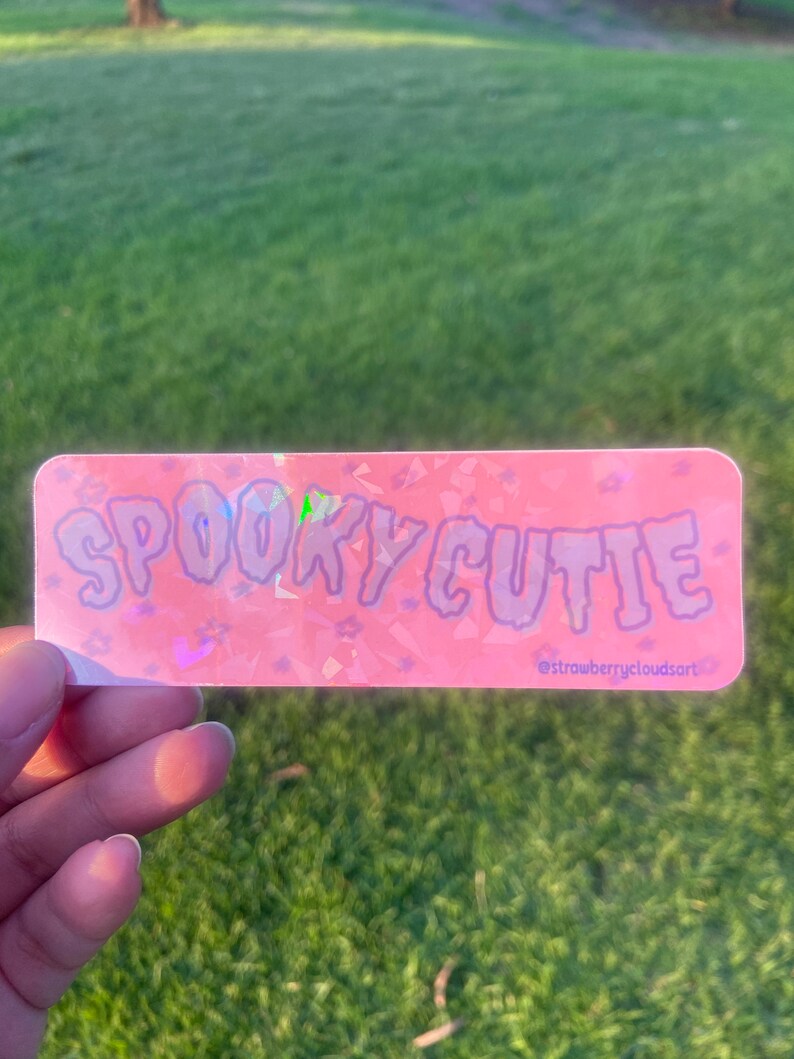 Spooky Cutie Sticker - Cute Pastel Halloween Sparkle Vinyl Sticker