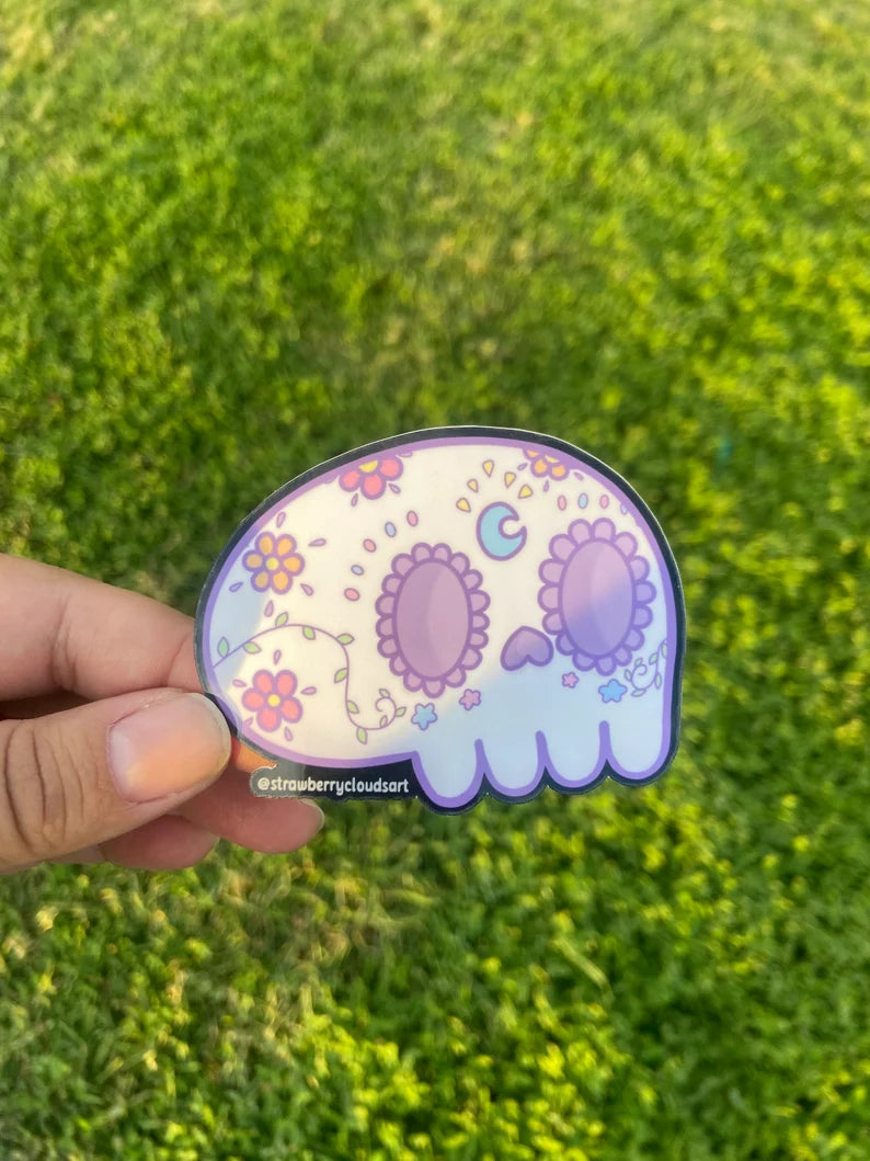 Sugar Skull Sticker - Cute Pastel Skull