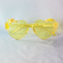 Load image into Gallery viewer, New crystal colors! 2 tone Decora Charm Heart Shaped glasses for Valentine&#39;s and everyday Kawaii Lovecore Lolita Yumekawaii
