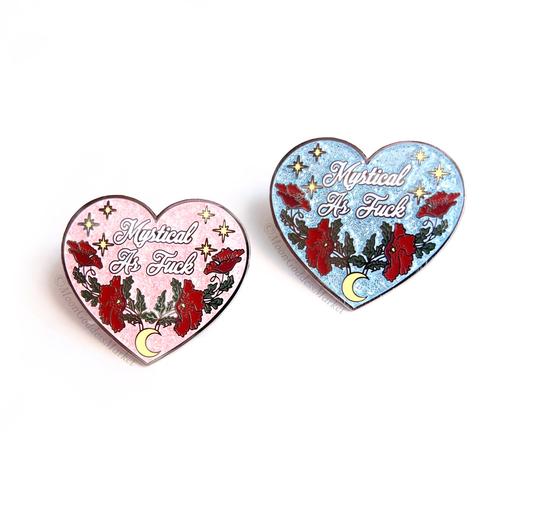 Glitter Mystical as Fu*k Heart Pin