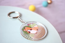 Load image into Gallery viewer, Kawaii Fox Nugget Terrarium Acrylic Charm Keychain
