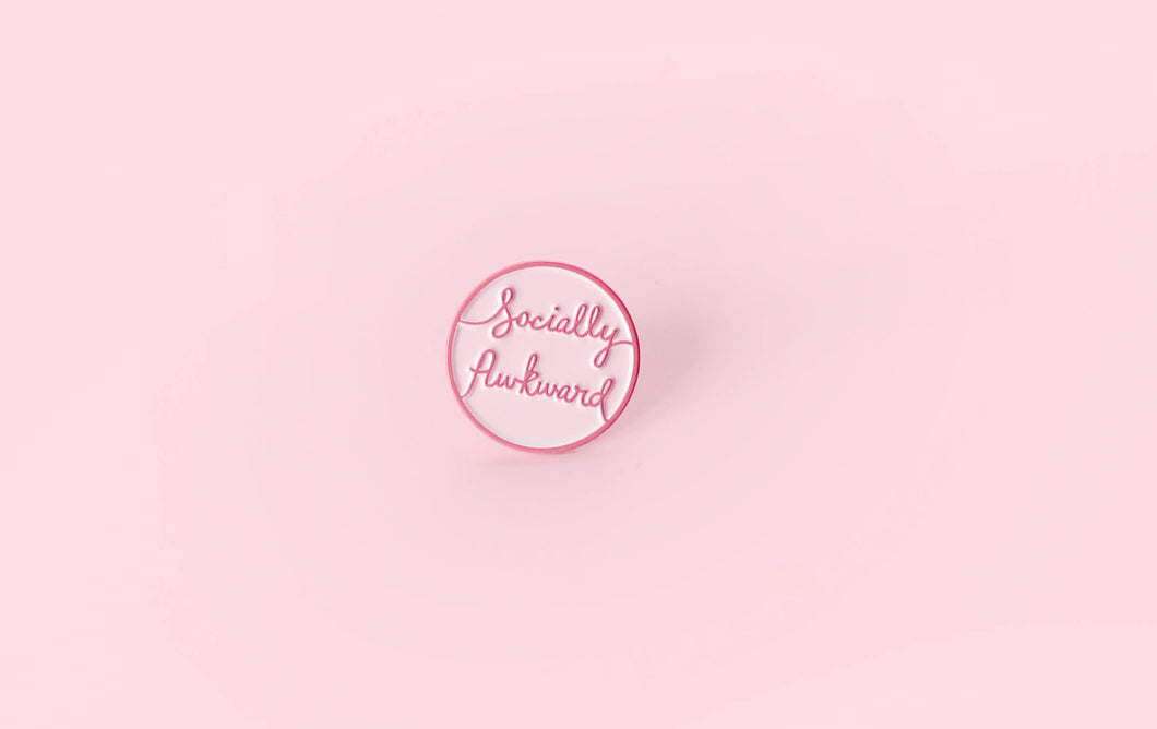 Socially Awkward Badge - Enamel Lapel Pin - Button