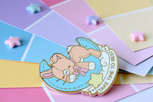 Load image into Gallery viewer, Take Time To Rest Bunny Enamel Pin
