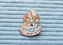 Load image into Gallery viewer, Self Care Isn&#39;t Selfish Cow Enamel Pin
