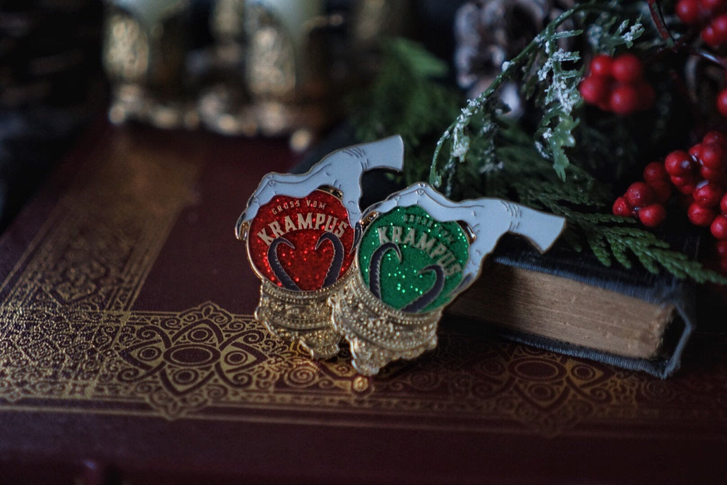 Gruss Vom Krampus - Snowglobe Enamel Pin