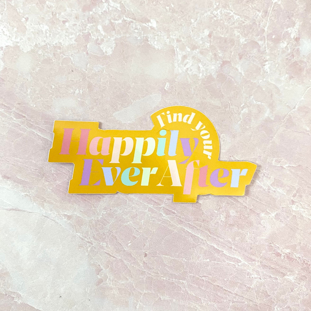 Happily ever after Disney inspired cute vinyl small sticker design