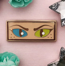 Load image into Gallery viewer, Kitty Princess Eyes Glow in the Dark Enamel Pin
