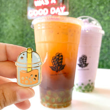 Load image into Gallery viewer, Boba Tea Pins: Taro + Thai Tea!
