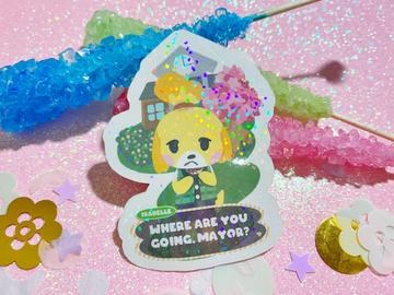 Island Secretary left behind  - VINYL Sticker Holographic