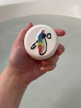 Load image into Gallery viewer, RAINBOW WORM ON A STRING BATH BOMB- WORM INSIDE!
