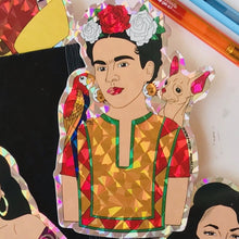 Load image into Gallery viewer, Frida Con Amigos Holographic Sticker
