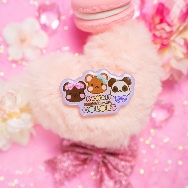 Acrylic Pin: Kawaii Comes in Many Colors (Rainbow Parade)