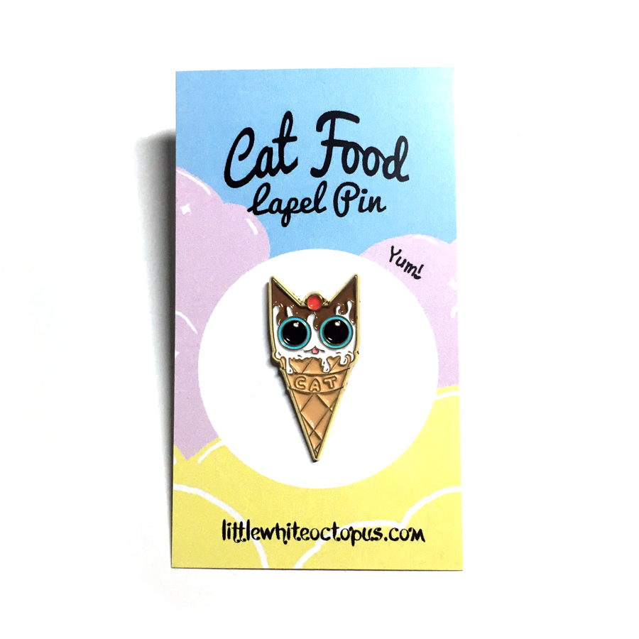 Vanilla Ice Cream Kitty Soft Enamel Pin