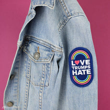 Load image into Gallery viewer, LOVE TRUMPS HATE IRON ON PRIDE PATCH

