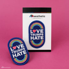 Load image into Gallery viewer, LOVE TRUMPS HATE IRON ON PRIDE PATCH
