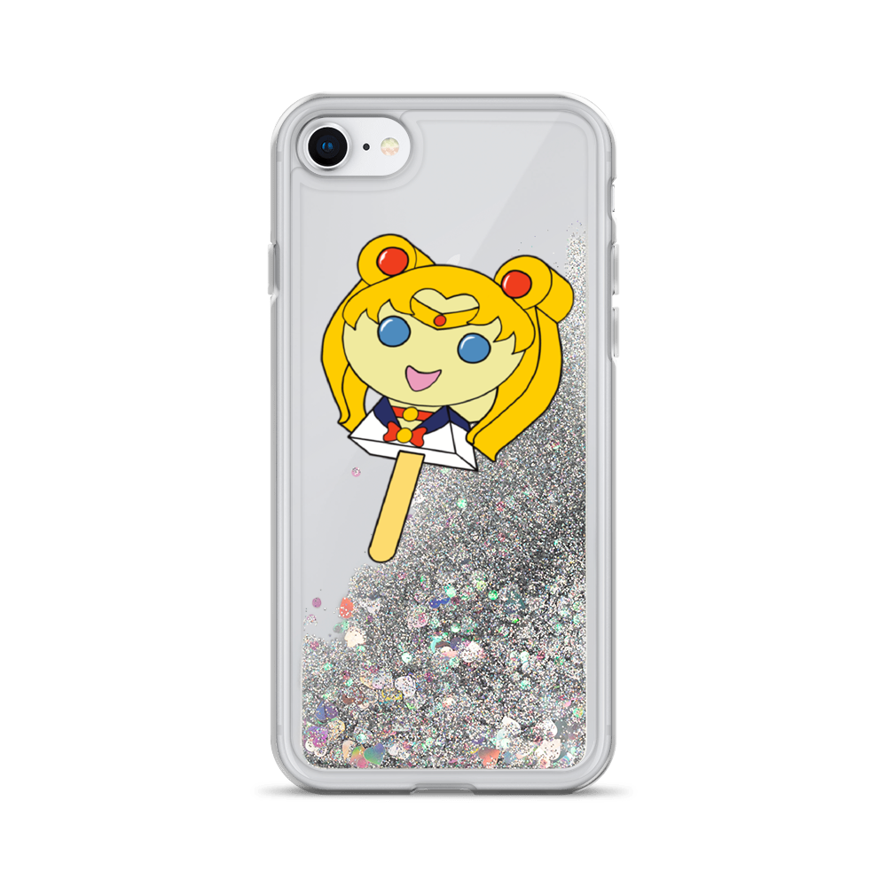 Moon Bubblegum Pop Liquid Glitter Phone Case
