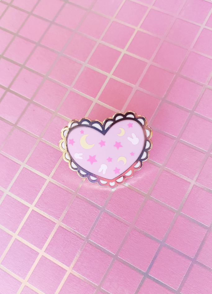 Magical Moon Pattern Hard Enamel Pin // Fan Art Mahou Shoujo Anime
